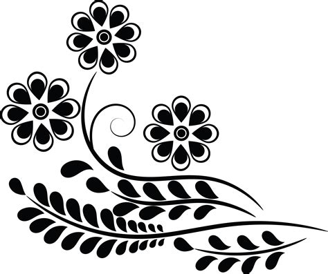 Flower Icons Flower Silhouettes Symbol Of Floral Design Pattern Of Clip Art Library