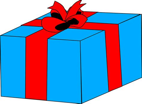 Gift Box Blue Ribbon Present PNG Picpng