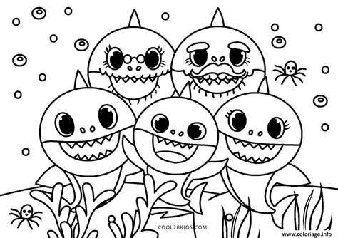 Coloriage Famille Baby Shark Requin