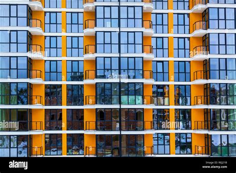 The Glass Facade Of Residential Apartments In A High Rise Building