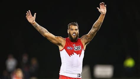 Hawks champion lance franklin kicks a great goal from 75 metres out, having to jump. Lance "Buddy" Franklin of the Hawks, an Australian ...