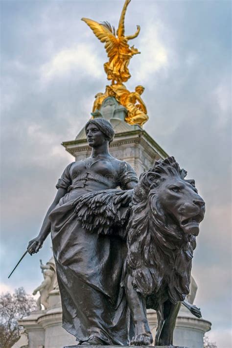 Bronze Statues Around The Queen Victoria Memorial In Front Of Th