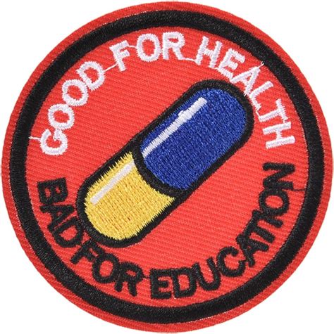 Akira Good For Health Bad For Education Pill Iron On Patch Amazon Co Uk Home Kitchen