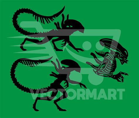 Xenomorph Alien Pack Of 3 Svg Vector Image Perfect For Etsy