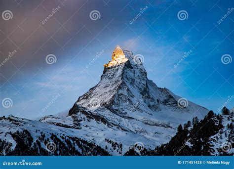 Sunrise Over Matterhorn Peak Swiss Alps Stock Photo Image Of