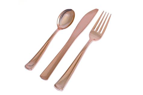 disposable cutlery silverware gold rose plastic flatware amazon fancy heavyweight extra count