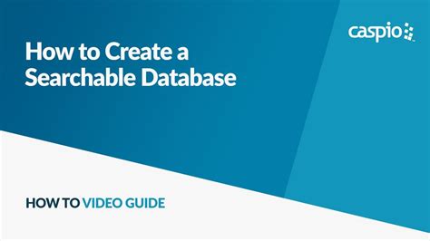 Creating A Searchable Database Youtube