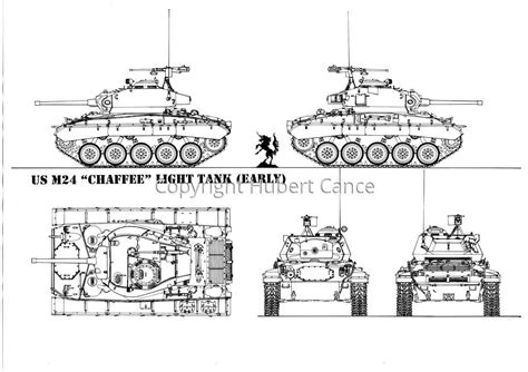 Wwii Vehicles Military Vehicles M24 Chaffee Original Drawing