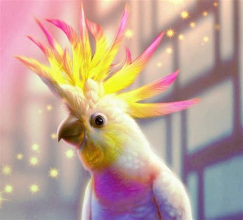 Fantasy Parrot Frumusete Yellow Magic Parrot Cute Fantasy Nice