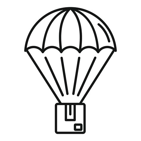 Parachuting Parcel Icon Outline Style 14680046 Vector Art At Vecteezy