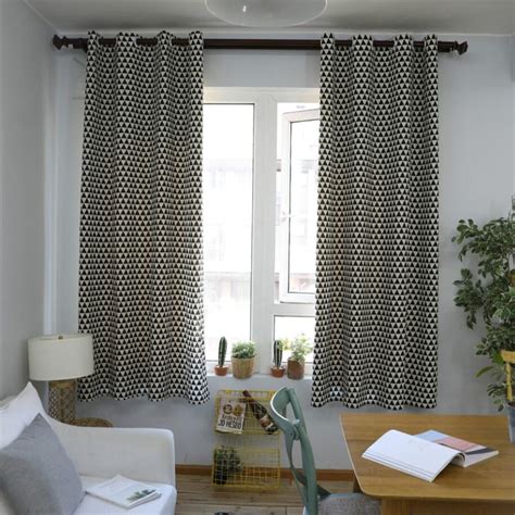Pastoral Nordic Style Linen Cotton Blackout Curtains For Living Room