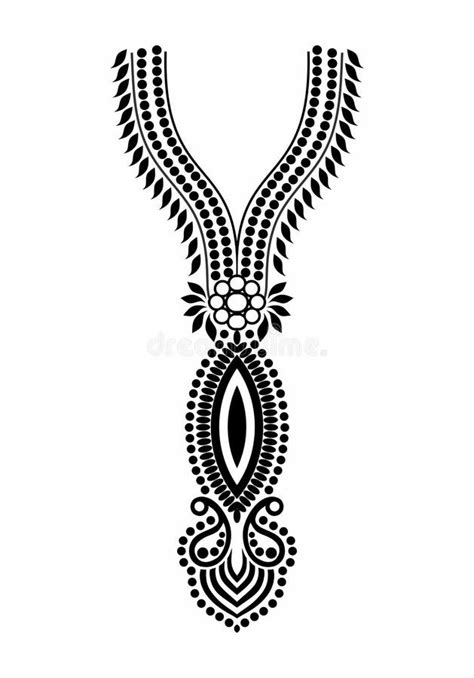 Neck Line Baroque Design For Embroidery Stock Vector Illustration Of