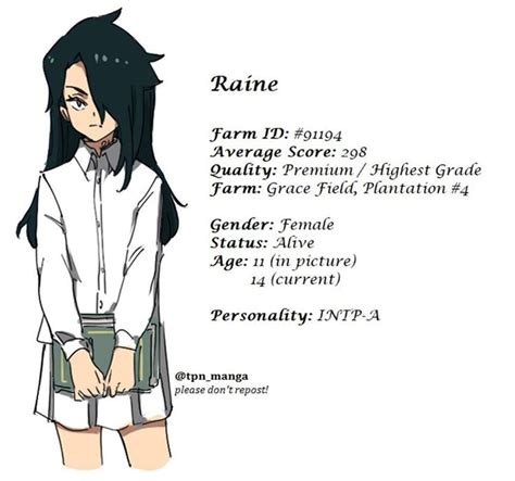 The Promised Neverland On Instagram “so I Made A Tpn Oc Named Raine Her General Info Is In The