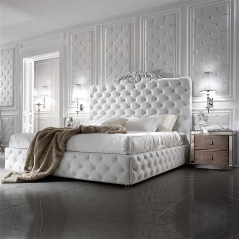 Exclusive Luxury Italian White Leather Bed Juliettes Interiors