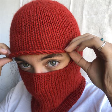 face mask wool balaclava hat winter full face mask for etsy knitted balaclava hand knitting