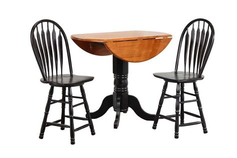 Sunset Trading 3 Piece Drop Leaf Pub Table Set With 24 Swivel