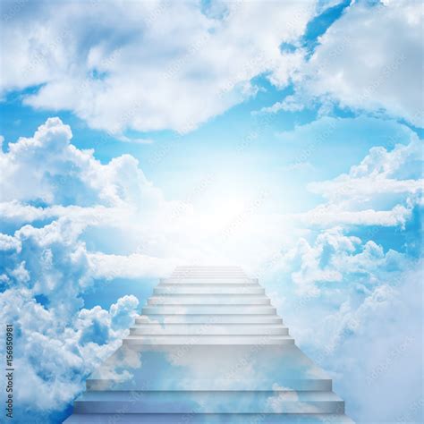 Stairway To Heaven Stairs On The Sky Stock Illustration Adobe Stock