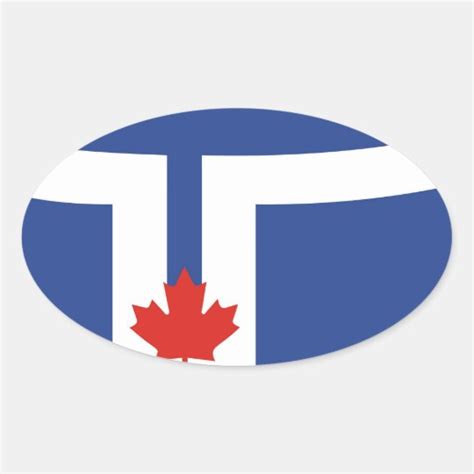 Toronto City Flag Canada Country Oval Sticker