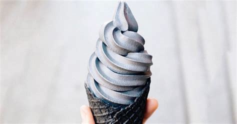 Black Waffle Cone Little Damage Charcoal Ice Cream Cone
