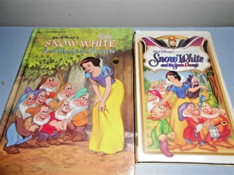 Disney Vhs Movies Snow White With Large Matching Golden Book Picclick Uk