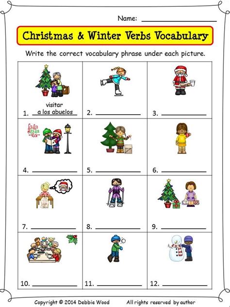 Spanish Christmas Activities Spanish Nouns And Verbs Nouns And