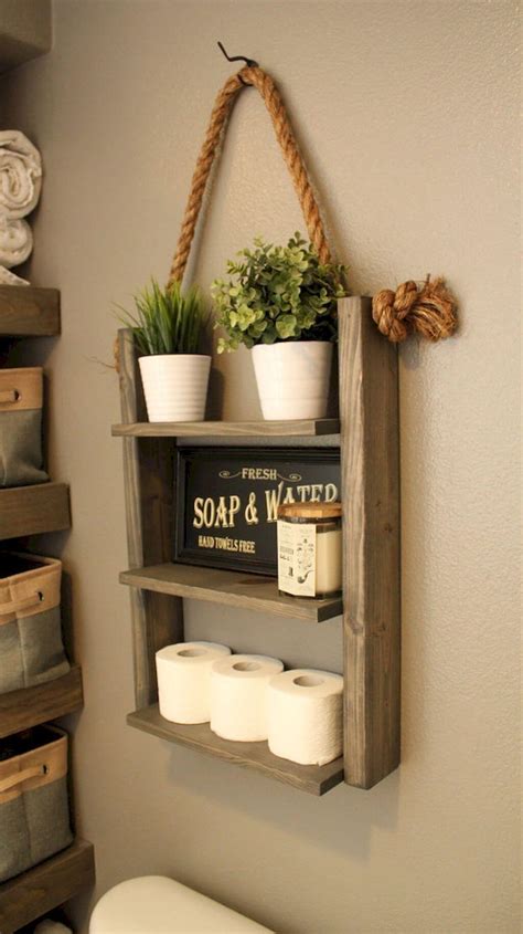 Consisting of three stages, you can store toiletries, personal stuff, or even decorating a children's bathroom requires detailed elements, including for the bathroom shelf. 26 Best Farmhouse Shelf Decor Ideas and Designs for 2020