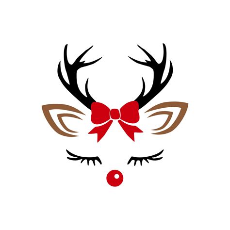 Reindeer Girl Face SVG JPG Digital Download | Etsy