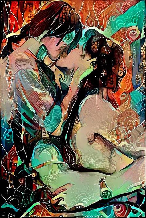 The Kiss Abstract Digital Art By Bob Smerecki