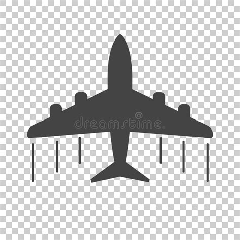 Plane Icon Black Flat Vector Illustration On Isolated Background Stock