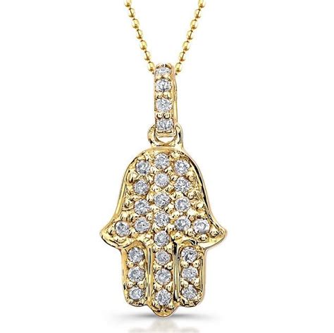 K Yellow Gold Pave Diamond Hamsa Pendant Hamsa Pendant Hamsa Charm