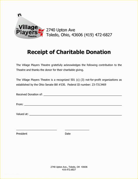 Free Non Profit Donation Receipt Template Of Charitable Donation