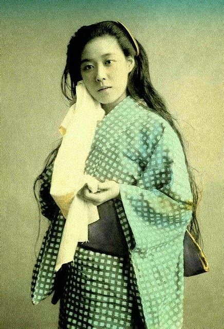 Old Portraits Of Maiko And Geisha With Their Natural Long Hair Down