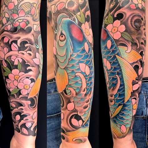 Discover 69 Koi Fish With Cherry Blossoms Tattoo Best In Cdgdbentre