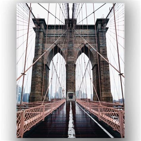 New York Wall Art Brooklyn Bridge Nyc City Vintage Photo Print Etsy