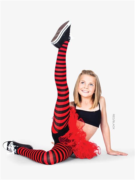 Girls Striped Tights Child Footed Tights Discount Dance Supply 4710