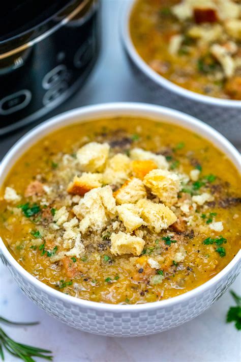 Slow Cooker Ham Split Pea Soup Sweet And Savory Meals
