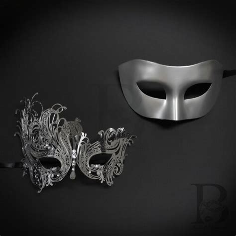 silver masquerade mask couples masquerade masks silver etsy