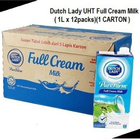 Which is why dutch lady makes sure that their milk makes the taste buds happy too. Dutch Lady UHT Full Cream Milk (1L x 12packs)(1 CARTON ...