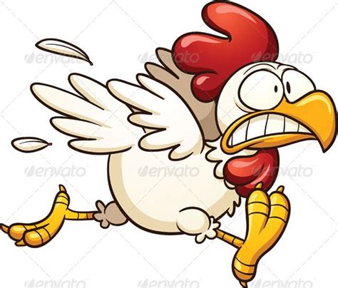 Scared Chicken Cartoon Chicken Cartoon Rooster Chicken Art