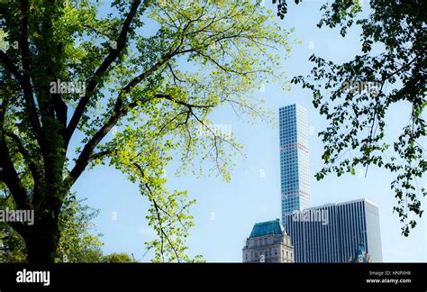 View From Central Park Towards 432 Park Avenue Condo Tower New York