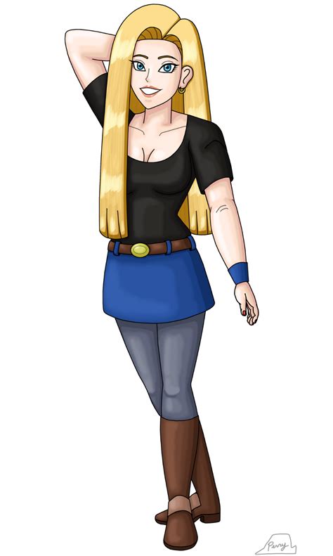 Android 18 With Long Hair 2020 By Perrywhite On Deviantart