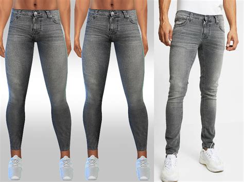 The Sims Resource Men Grey Skinny Fit Jeans