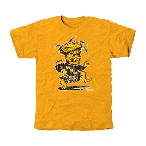 Wichita State Shockers Wheatshocker Collection Tri Blend T Shirt Gold