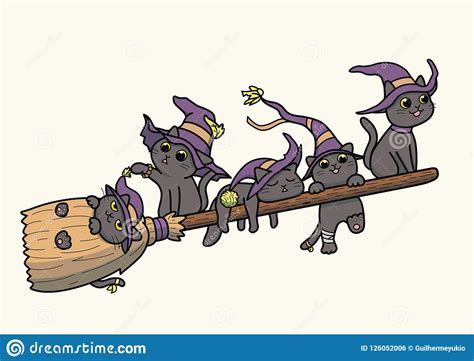 Witch Riding A Broom Vector Illustration 21257588