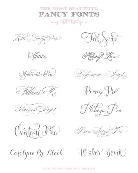 The Most Beautiful Fancy Fonts | Fancy Girl Designs