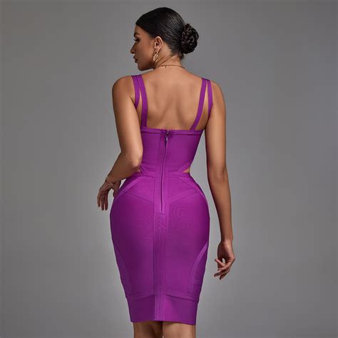Summer Fashion Solid Color Hollow Out Bandage Dress Sleeveless Backless Bodycon Knee Length