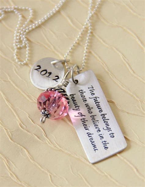 Sterling Silver Quote Necklace Dream Quote Quote Necklace