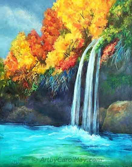 Waterfall — Palette Knife Oil Painting On Canvas By Leonid Afremov