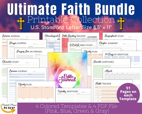 Printable Ultimate Faith Bundle Christian Faith Planner Inserts Bible