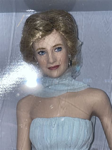 Blue Dress Diana Princess Of Wales Porcelain Portrait Doll By Franklin